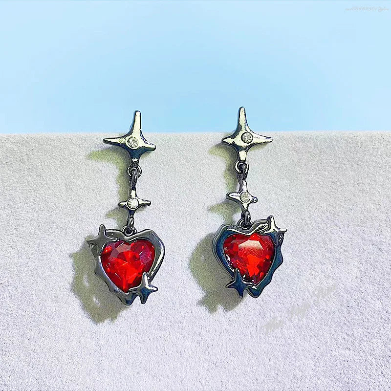Liquid Heart Cross Star Pendant Earrings
