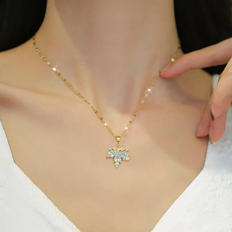 Micro-inlaid Necklace Earring Set
