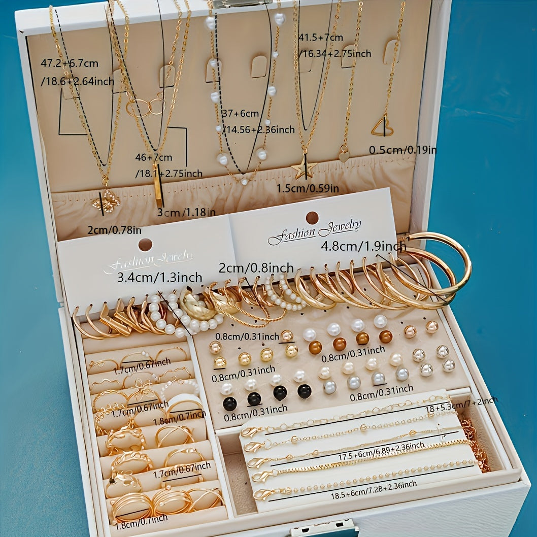 86pcs Jewelry Set, Including Necklaces, Earrings, Rings