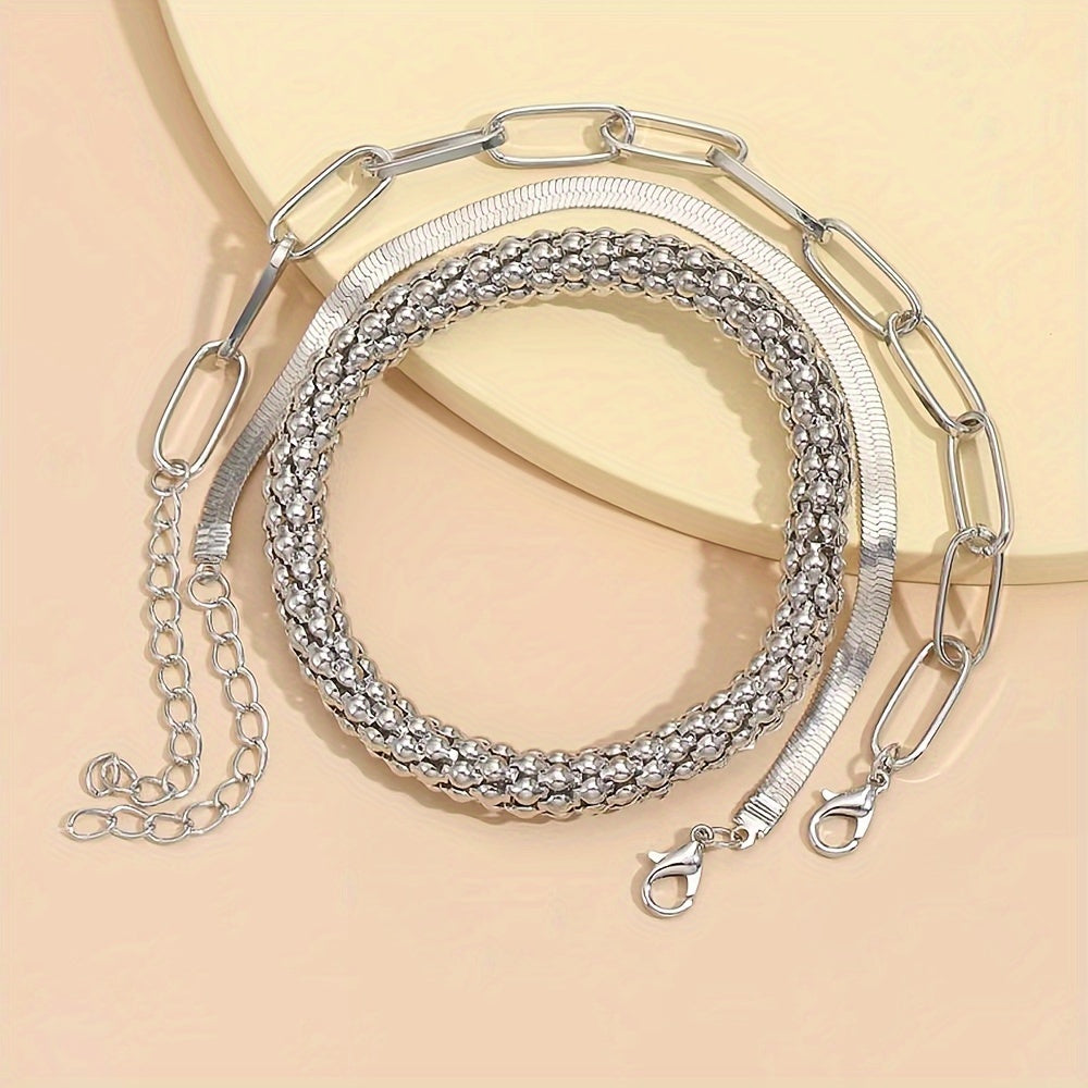 3pcs/Set Vintage Golden Multilayer Bracelet