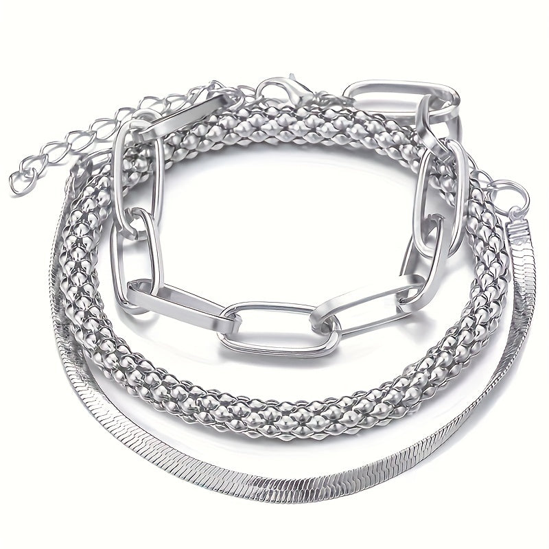 3pcs/Set Vintage Golden Multilayer Bracelet