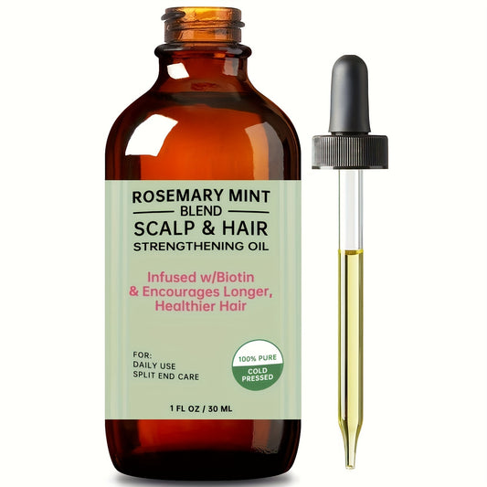 Rosemary Essential Oil, Hair Care, Scalp Massage, Skin Care and Aromatherapy, 1 FL. OZ./ 30 mL