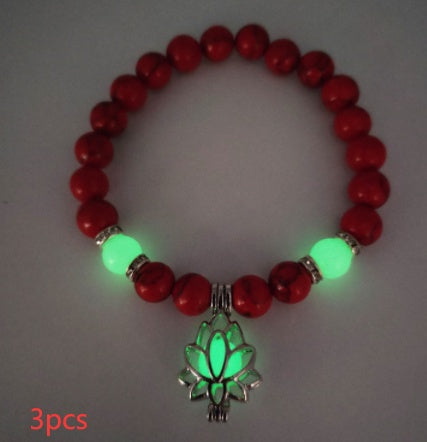 Luminous Lotus Natural Stone Bracelet