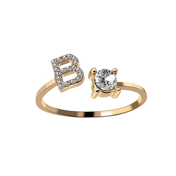 Adjustable Letter Ring For Women