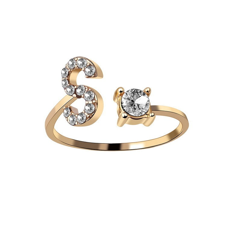 Adjustable Letter Ring For Women