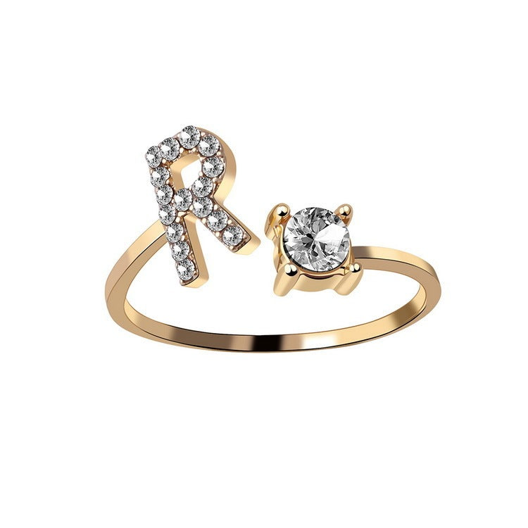 Adjustable Letter Ring For Women