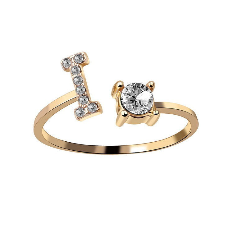 Adjustable Letter Ring For Women