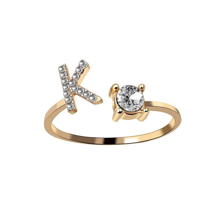 Adjustable Letter Ring For Women