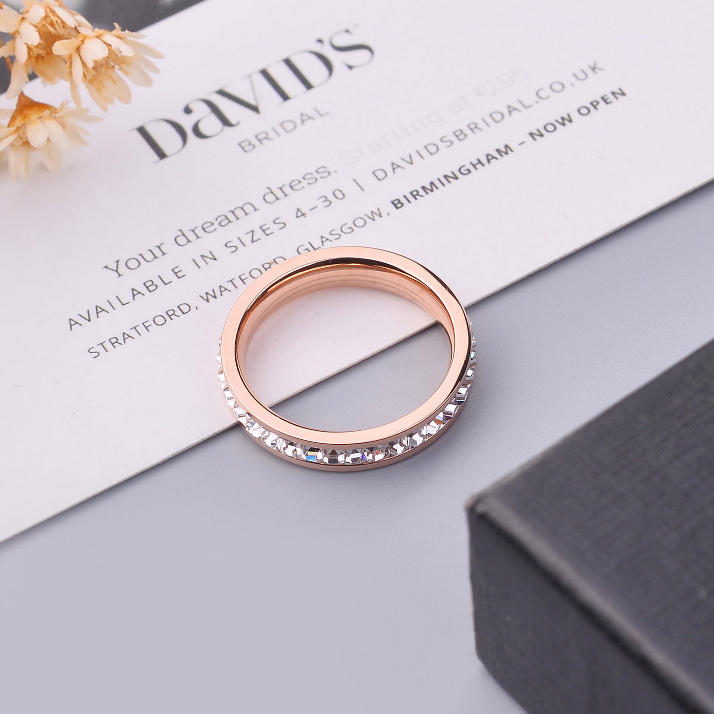 Titanium steel ring plated 18 rose gold