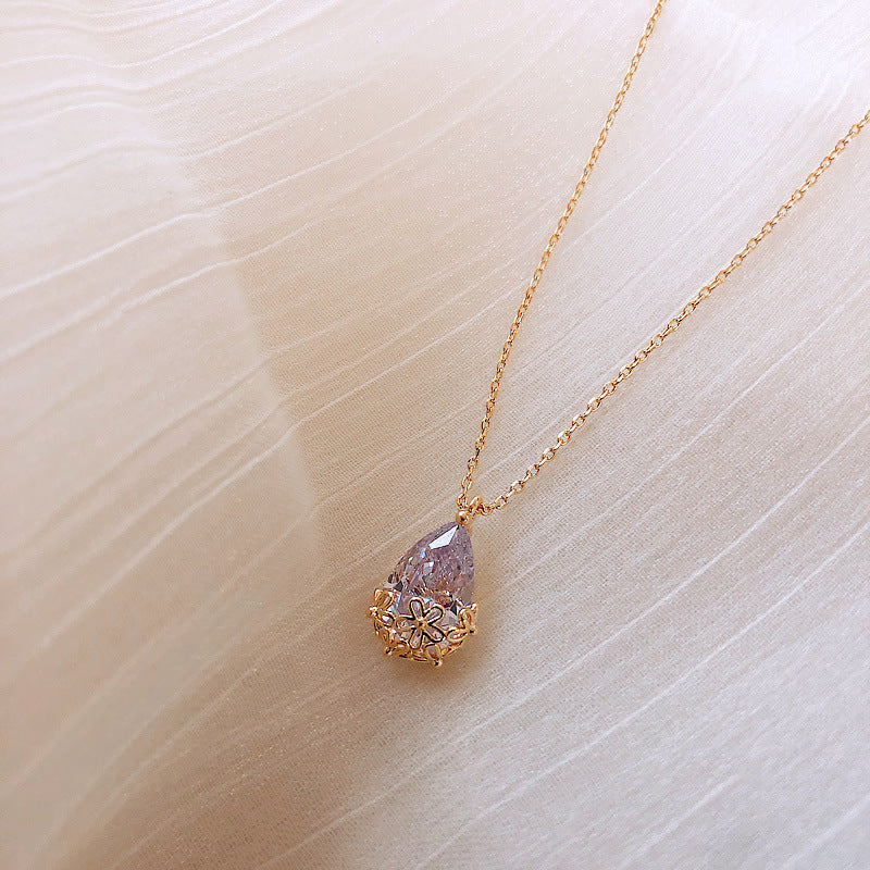 Crystal Water Drop  Necklace