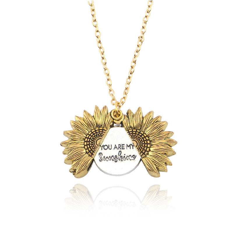 Sunshine Sunflower Necklace Women Men