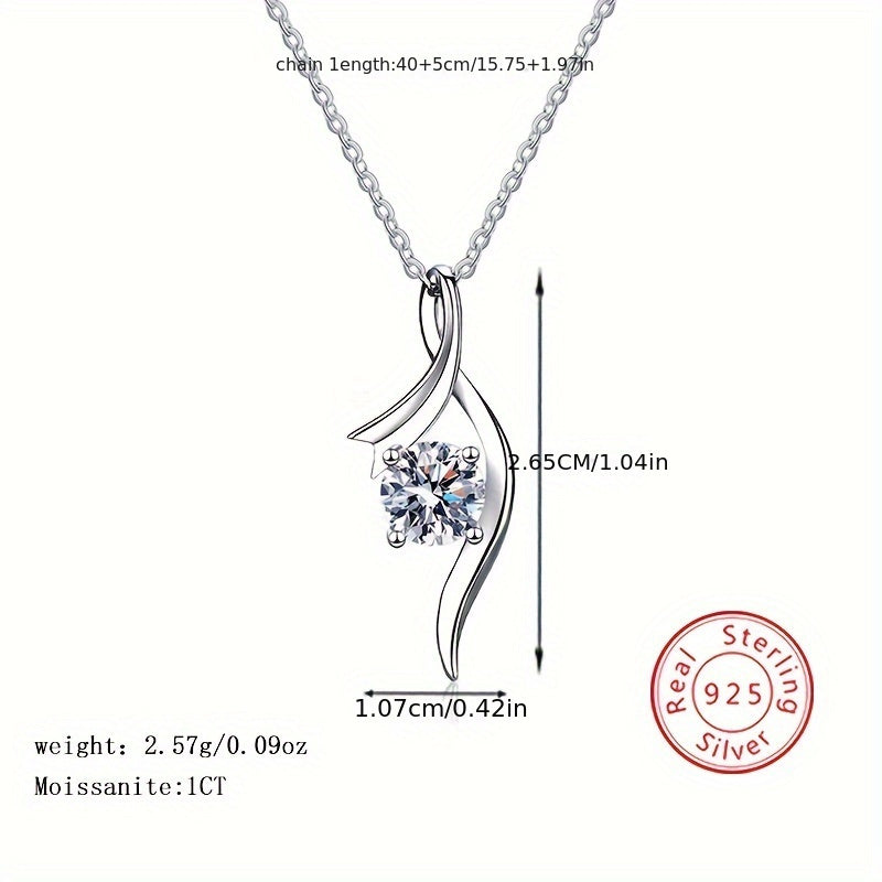 Carat Moissanite 925 Sterling Silver Delicate Necklace