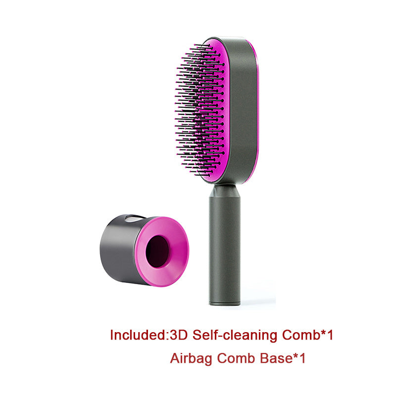 Self Cleaning Hair Brush One-key Cleaning Hair Loss Airbag Massage Scalp Comb