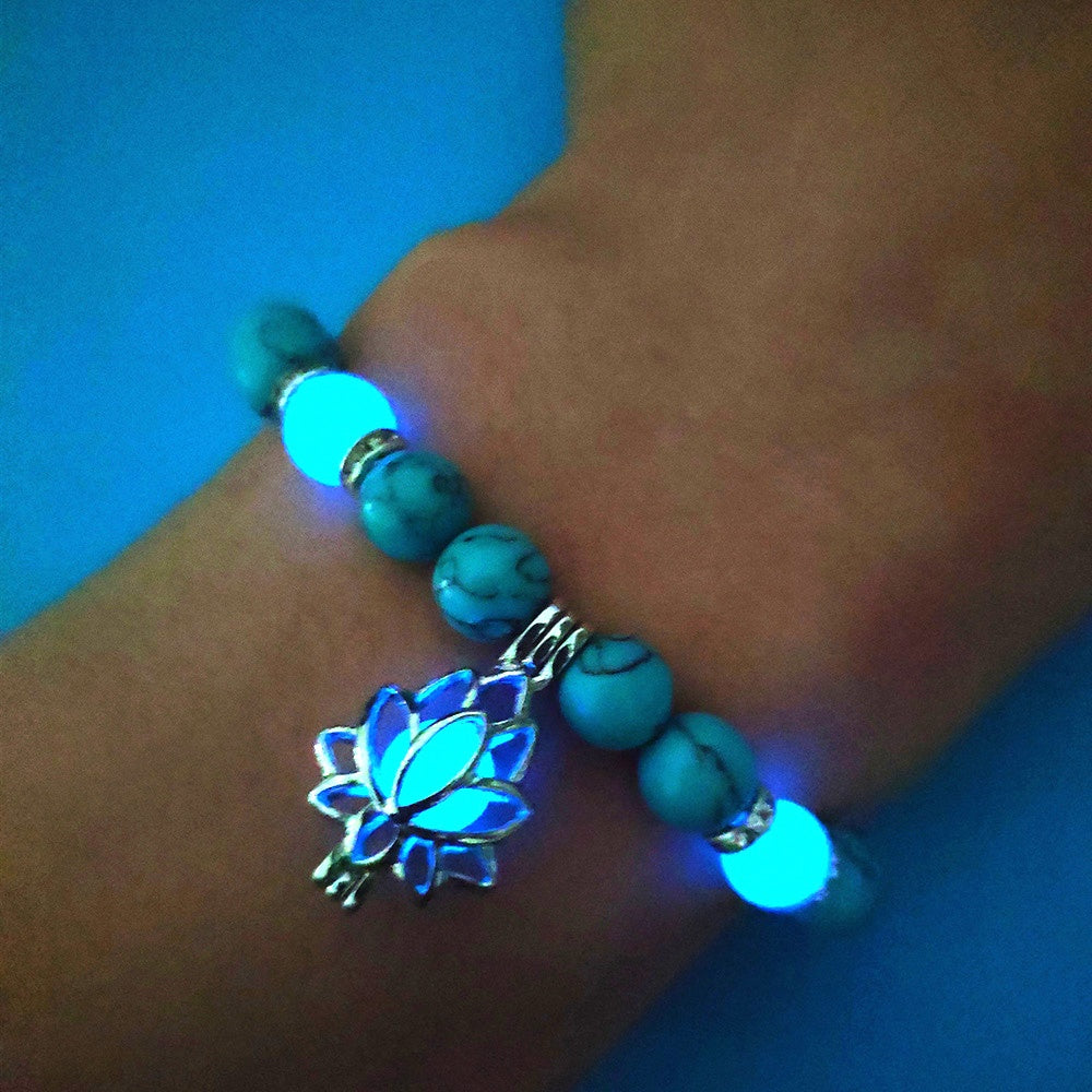 Luminous Lotus Natural Stone Bracelet