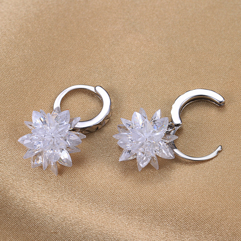 New fashion pure beauty ice 925 silver earrings hypoallergenic non-fading earrings