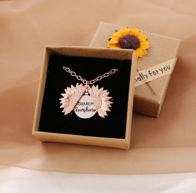 Sunshine Sunflower Necklace Women Men