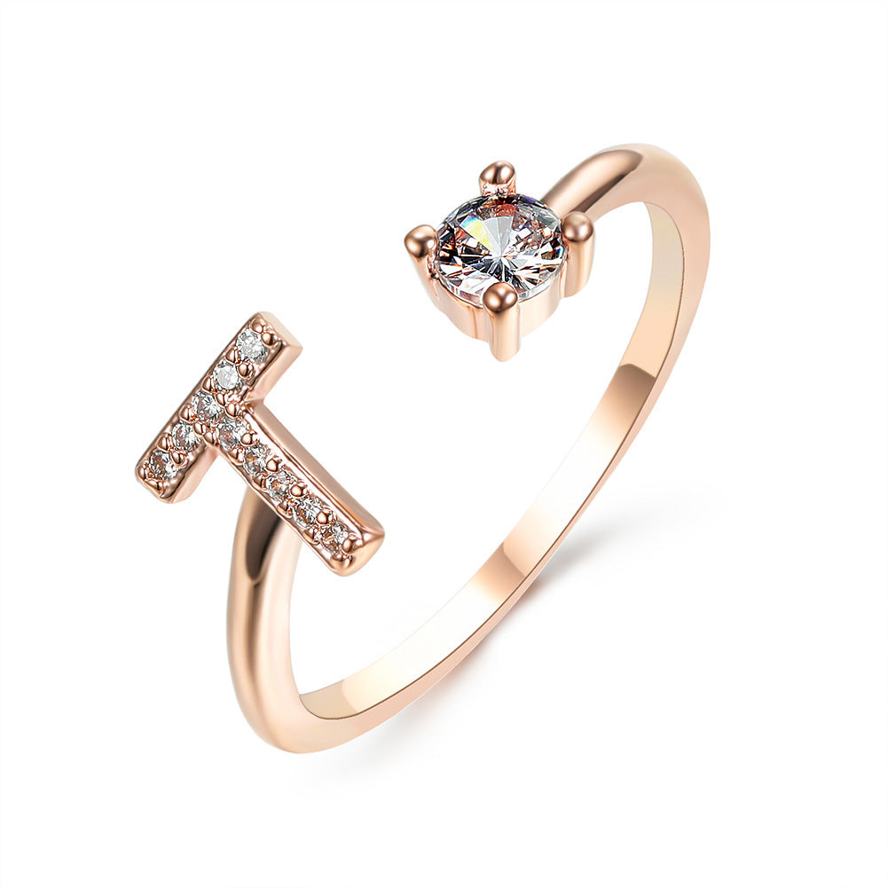 Adjustable Letter Ring For Women