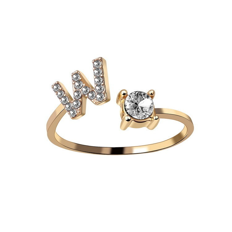 Adjustable Letter Ring For Women