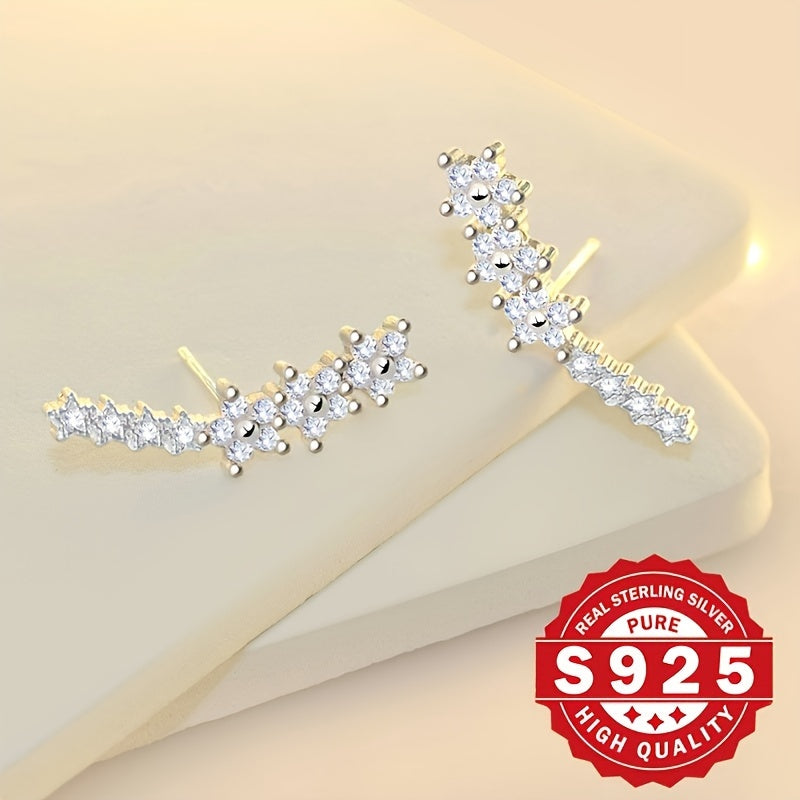925 Sterling Silver Climber Earrings