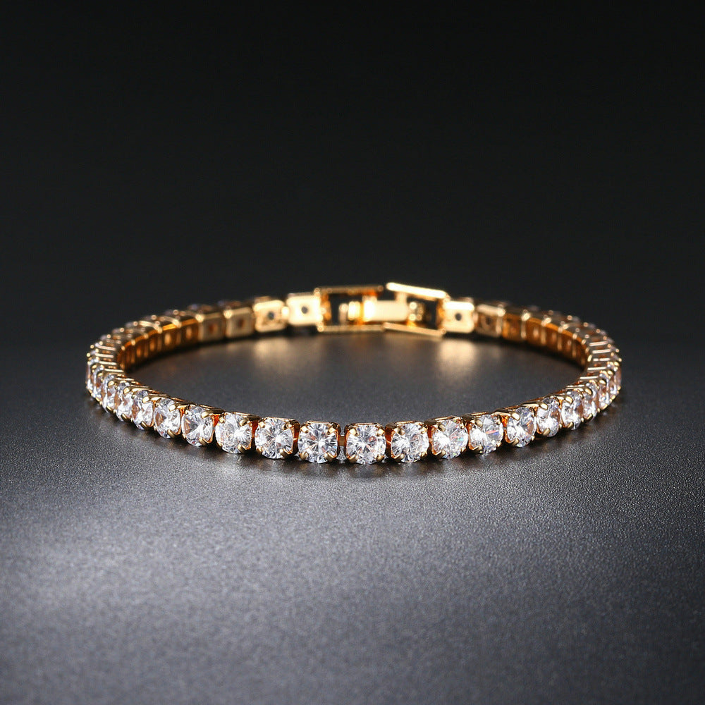 Zircon Bracelet Single Row 4mm Round