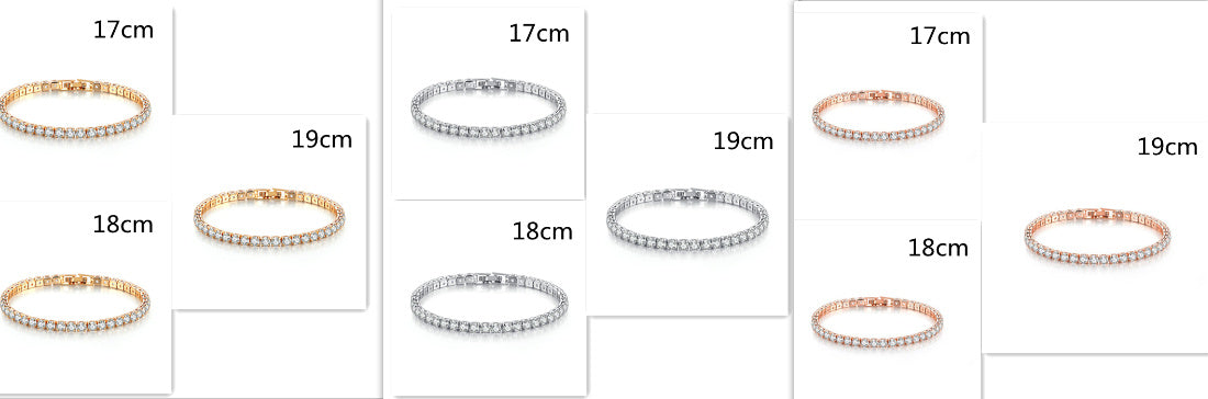 Zircon Bracelet Single Row 4mm Round