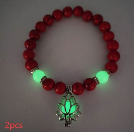 Luminous Lotus Natural Stone Bracelet