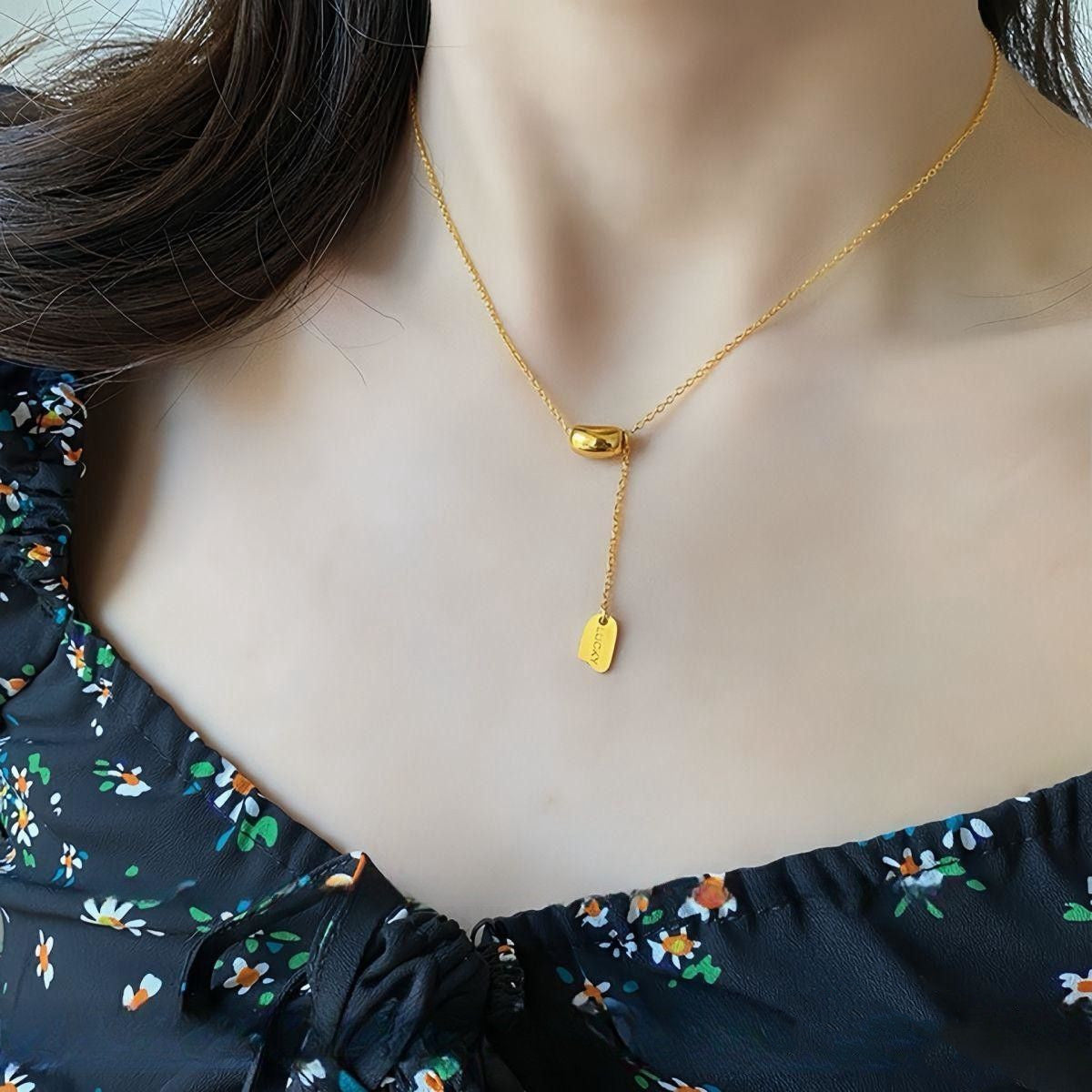 Gold Titanium Steel Necklace