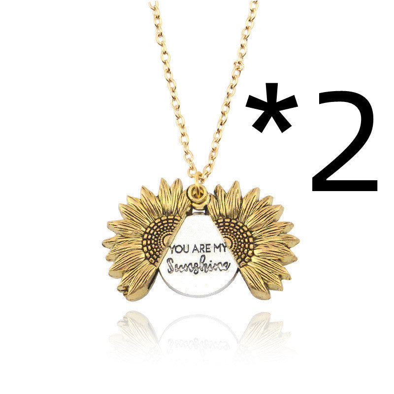 Sunshine Sunflower Necklace Women Men