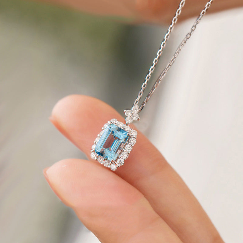 French Style Aquamarine Necklace