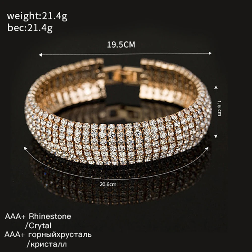 Gold and Silver Plated Luxury Crystal Bracelets For Women