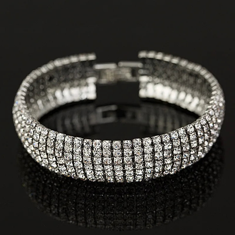 Gold and Silver Plated Luxury Crystal Bracelets For Women