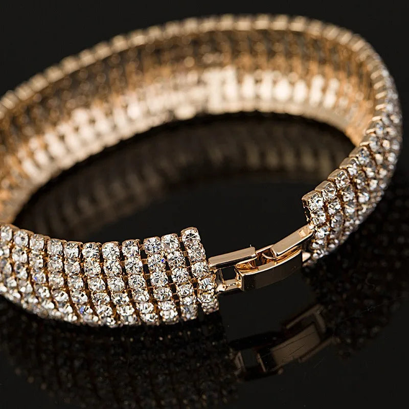 Gold and Silver Plated Luxury Crystal Bracelets For Women