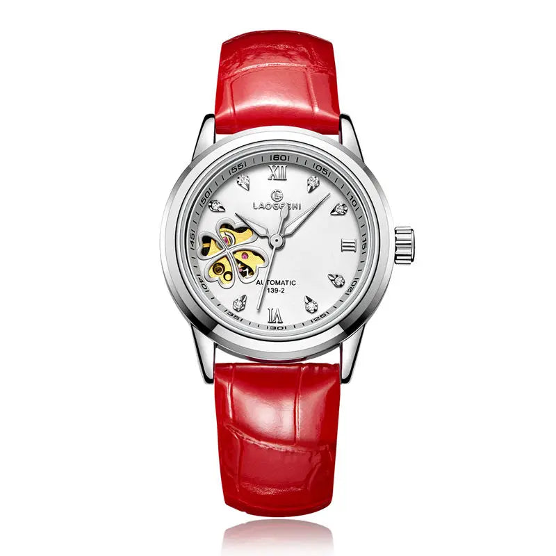 Women Automatic Mechanical Watches Diamond Four-leaf Clover Wrist Watches