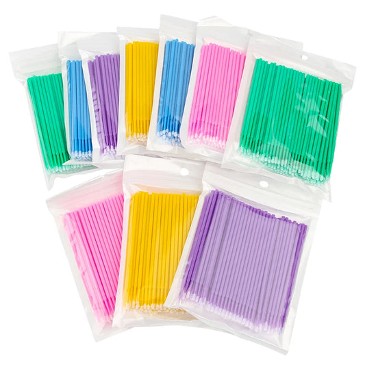 100PCS Cotton Swab Eyelash Brushes Individual Eyelashes Microbrush Lash Removing Lash Extension Accessories Tools