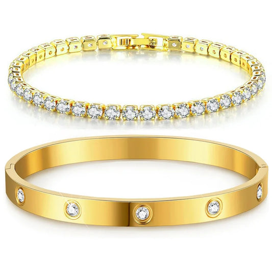 14K Gold Plated Cubic Zirconia Tennis Bracelet