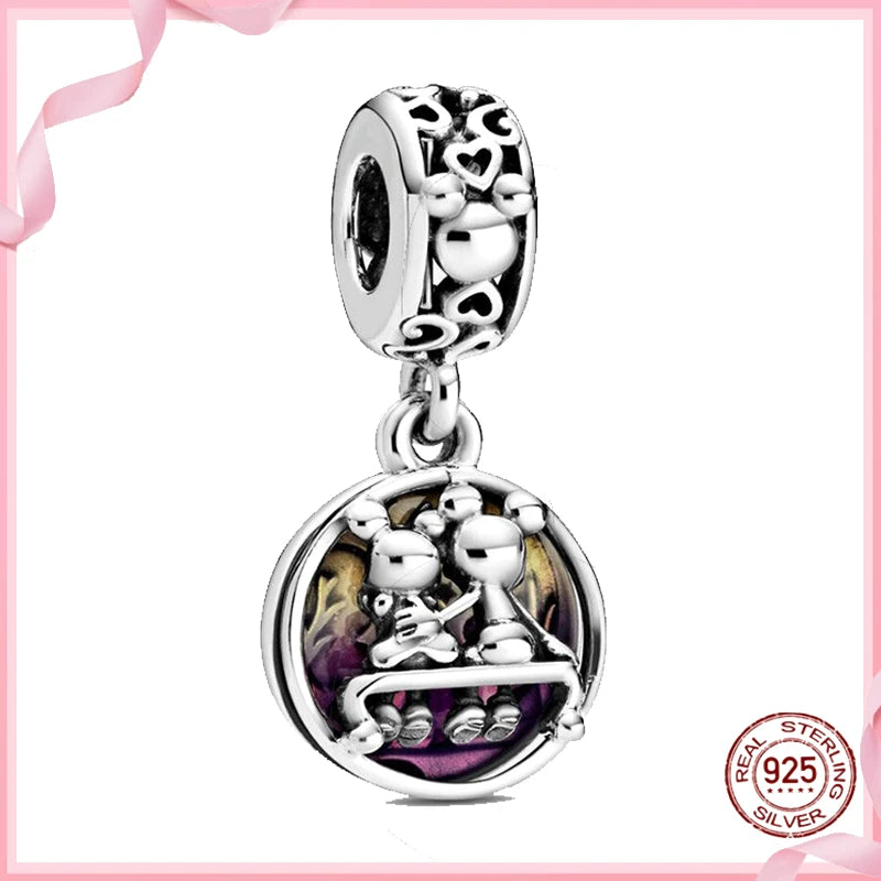 DISNEY HEROCROSS Alliance Mickey Mouse Minnie Plata De Ley 925 Silver Charms Beads Fit Pandora 925 Bracelets Jewelry DIY Gifts