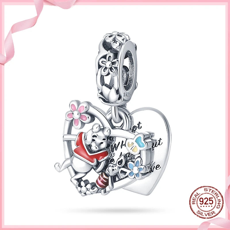 DISNEY HEROCROSS Alliance Mickey Mouse Minnie Plata De Ley 925 Silver Charms Beads Fit Pandora 925 Bracelets Jewelry DIY Gifts