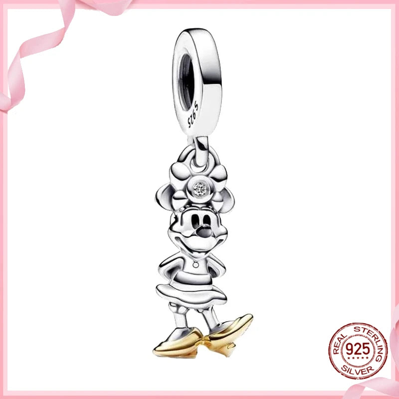 DISNEY HEROCROSS Alliance Mickey Mouse Minnie Plata De Ley 925 Silver Charms Beads Fit Pandora 925 Bracelets Jewelry DIY Gifts