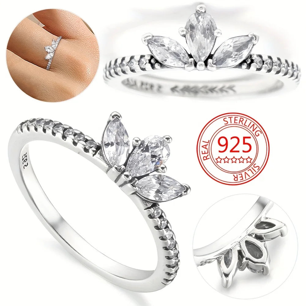 New 925 Sterling Silver Rings Heart Daisy Flower for Women