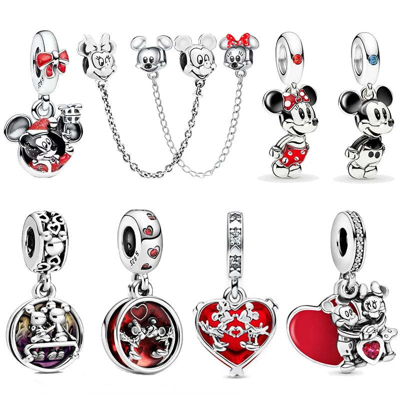 DISNEY HEROCROSS Alliance Mickey Mouse Minnie Plata De Ley 925 Silver Charms Beads Fit Pandora 925 Bracelets Jewelry DIY Gifts