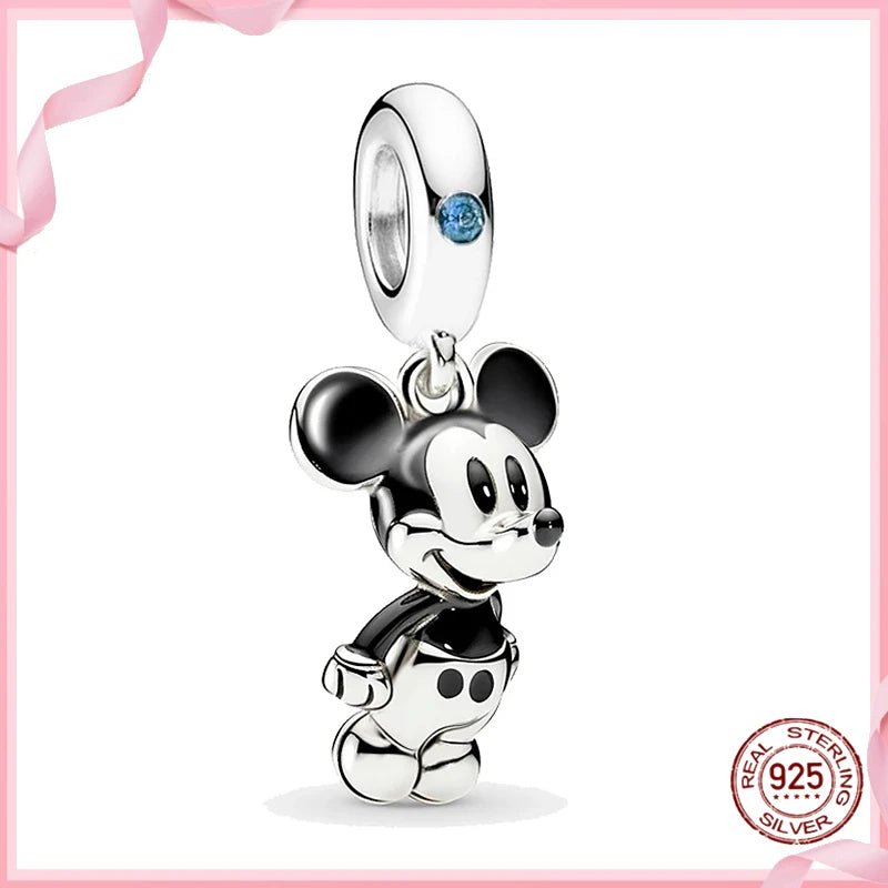 DISNEY HEROCROSS Alliance Mickey Mouse Minnie Plata De Ley 925 Silver Charms Beads Fit Pandora 925 Bracelets Jewelry DIY Gifts