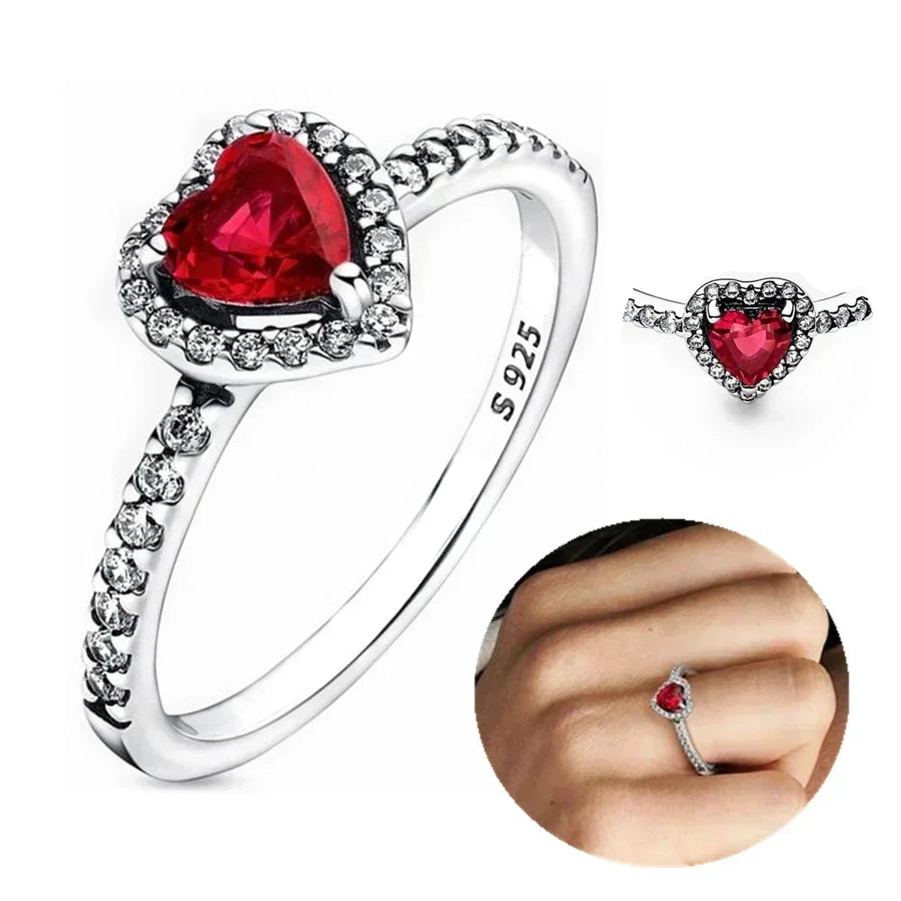 New 925 Sterling Silver Rings Heart Daisy Flower for Women