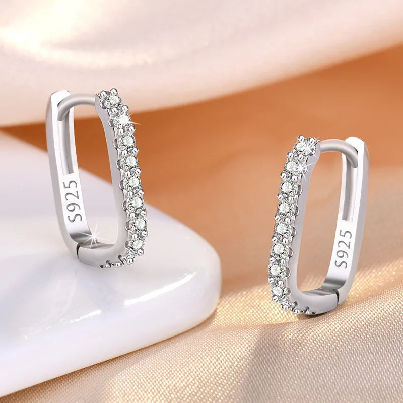 Zircon Circle Hoop Earrings For Woman