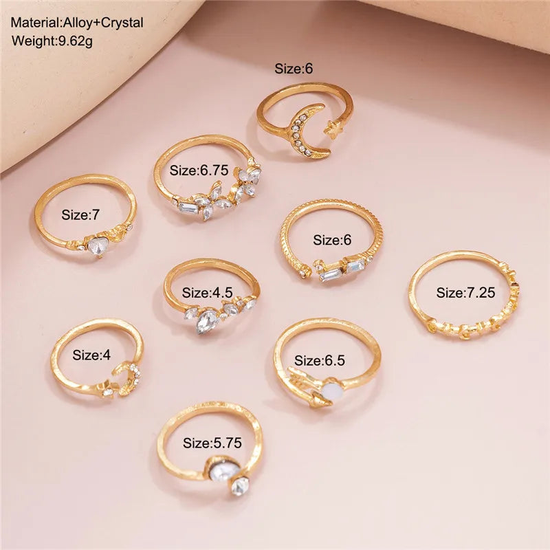 Modyle Boho Gold Color Heart Rings