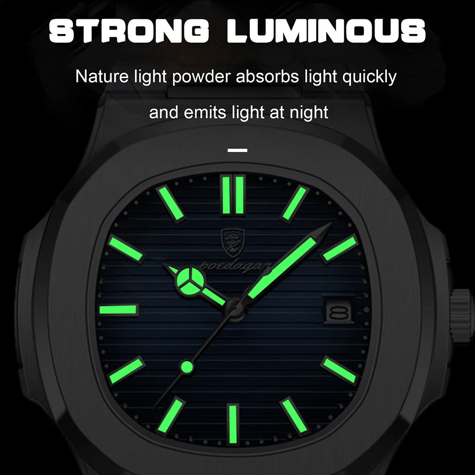 POEDAGAR Luxury Watch Business Waterproof Male Clock Luminous