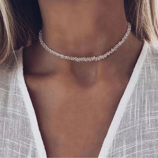 Crystal Beaded Choker Necklace for Women