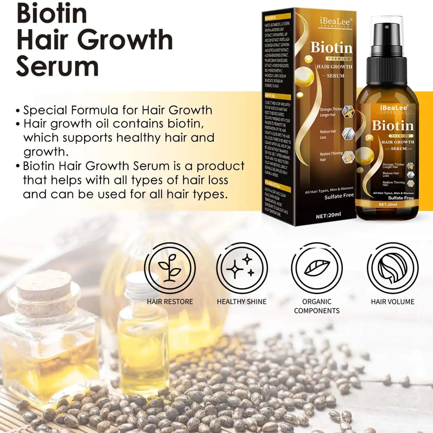 Hair Growth Serum Anti Hair Loss Products Fast Growing Prevent Dry Frizz Damaged Repair Treatment