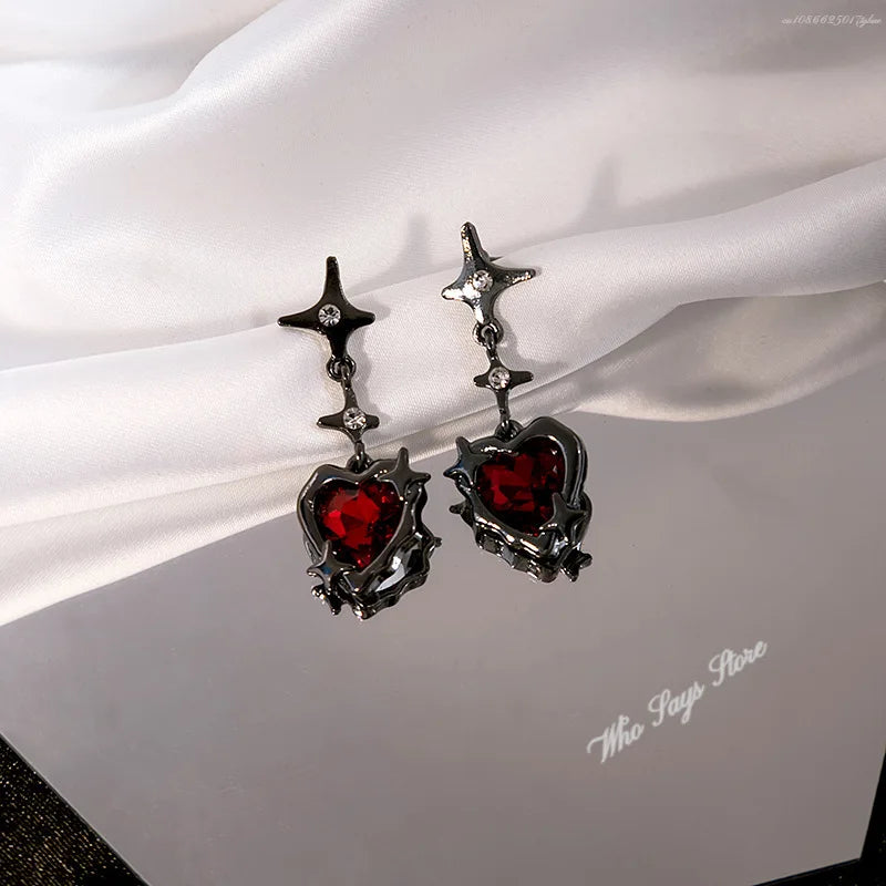 Liquid Heart Cross Star Pendant Earrings