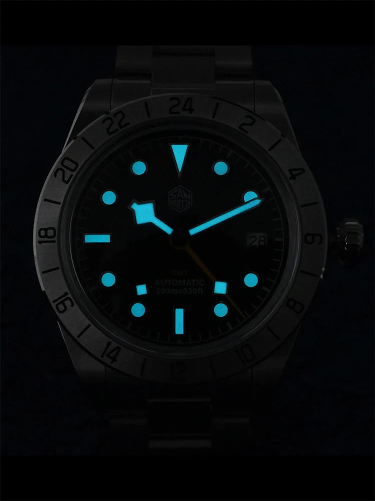 Automatic Mechanical NH34 Stainless Steel Sport Watch Sapphire Luminous Waterproof