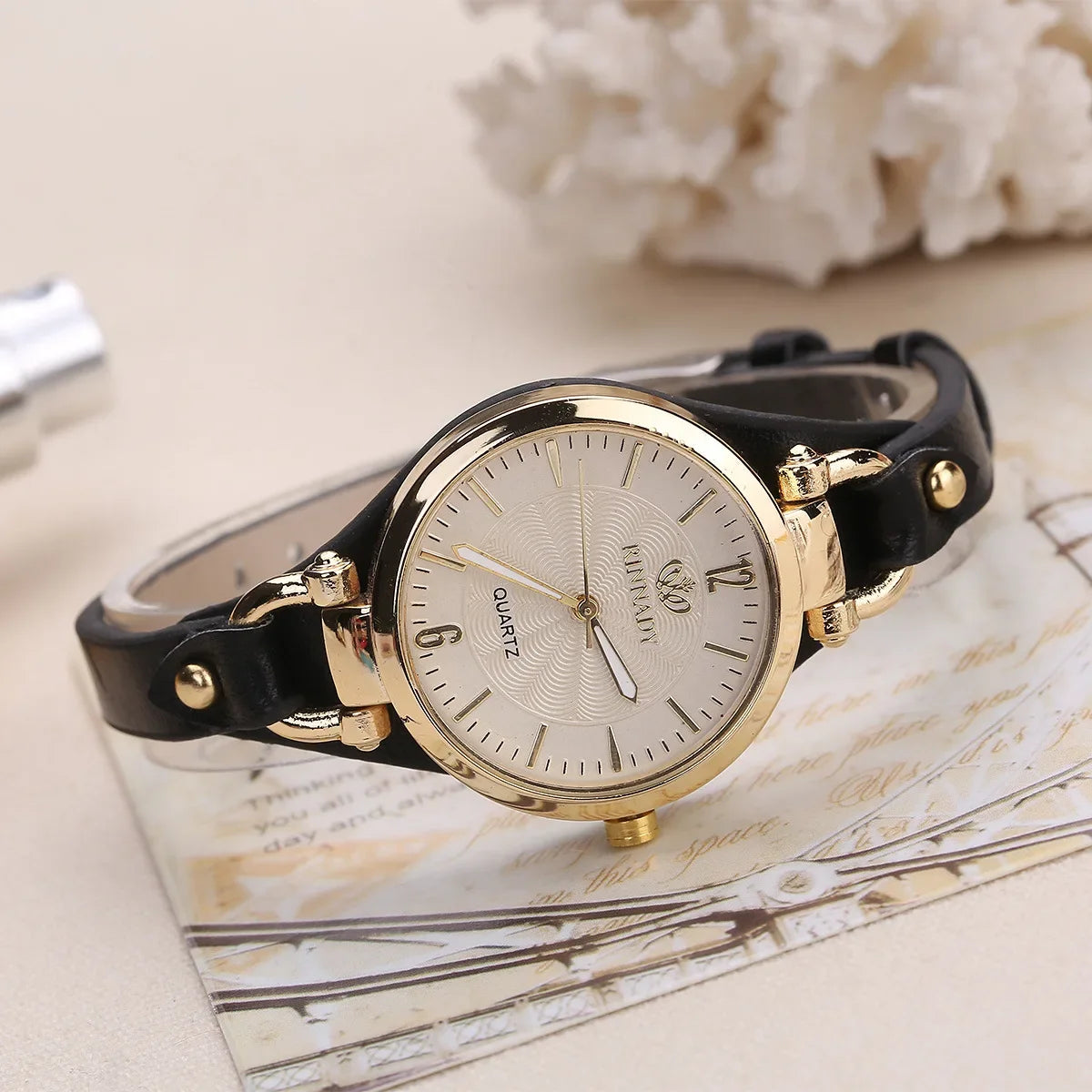 Quartz Watch Women PU Leather, 2024